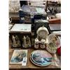 Image 1 : Kincaid Desk Clock, Shakers, Heat Pad, Bookends, Collectibles