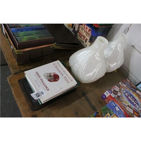 Vintage Collector Books, Glass Lamp Shades
