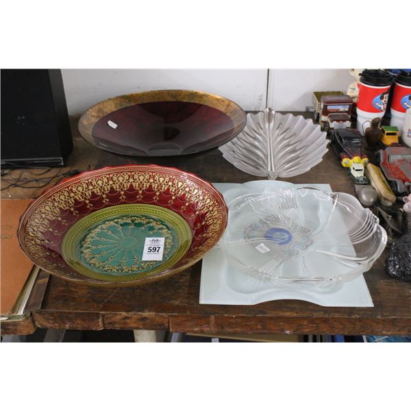 Art Glass Tray/Bowls - 5