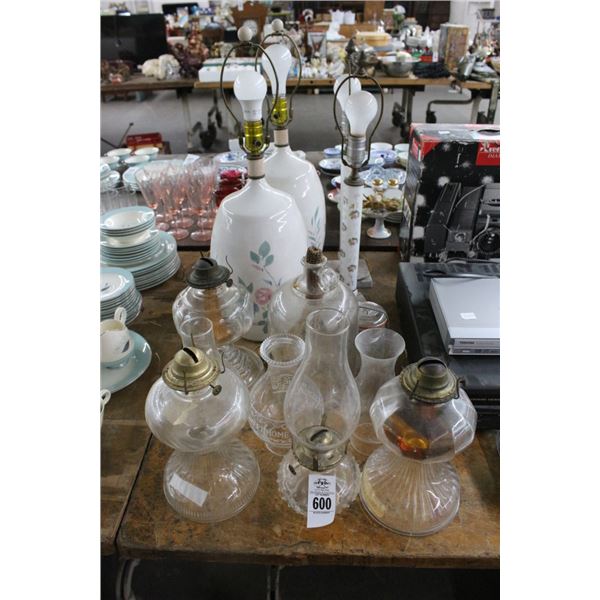 Oil/Asst. Electrified Lamps - No Shades
