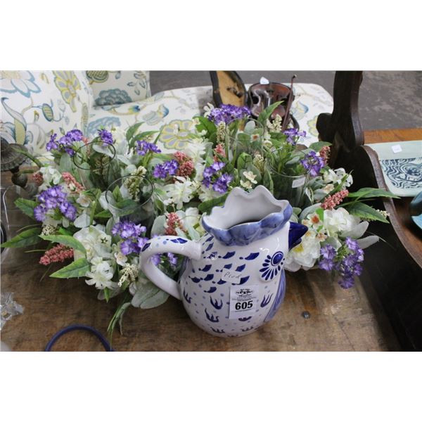 Mikasa Bird Motif Pitcher, Floral Centerpieces