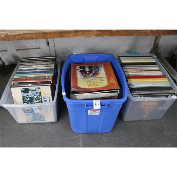 Bins 3 w/Vintage Vinyl Record Albums