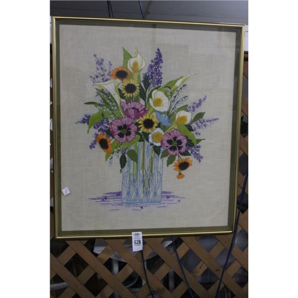 Shadowbox Framed Needlepoint Wall Art - 24"  X  30"