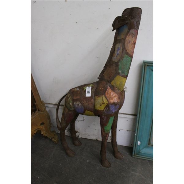 Metal Giraffe Statuary - Missing Head