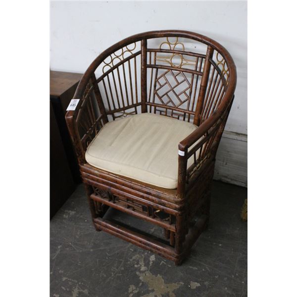 Ornate Oriental Bamboo Armchair