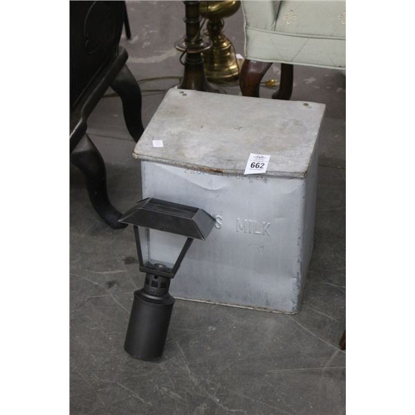 Vintage Hoods Milk Can, Post Lamp