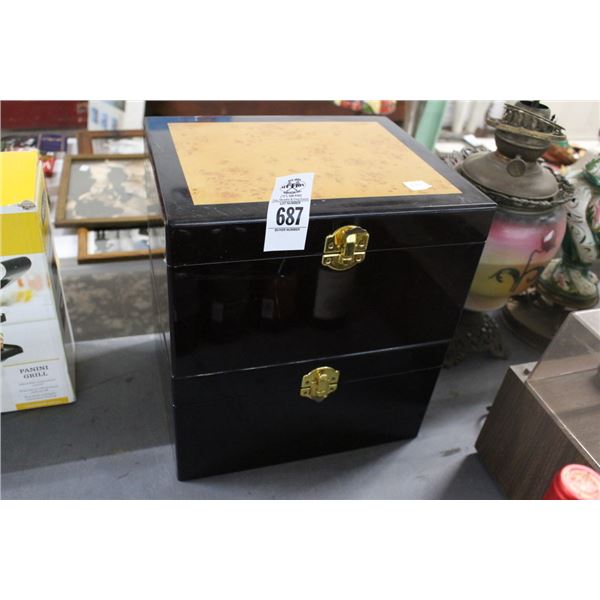 Burl Jewelry Boxes - Pair