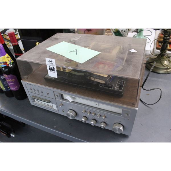 Channelmaster Vintage Stereo/Turntable w/8 Track Cassettes