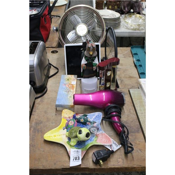 Small Fan, Hair Dryer, Clocks, Nautical Décor