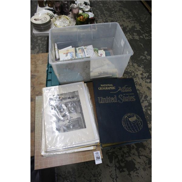 Asst. Vintage Maps, Atlas, Unframed Wall Art