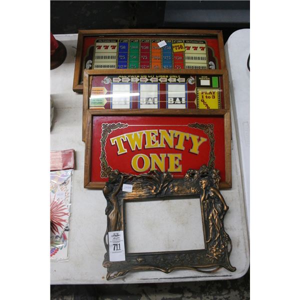 Poker Wall Art w/Cast Frame