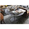 Image 1 : New Round Metal Trim Mocha Top Dining Table