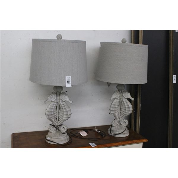 Sea Horse Lamps - Pair