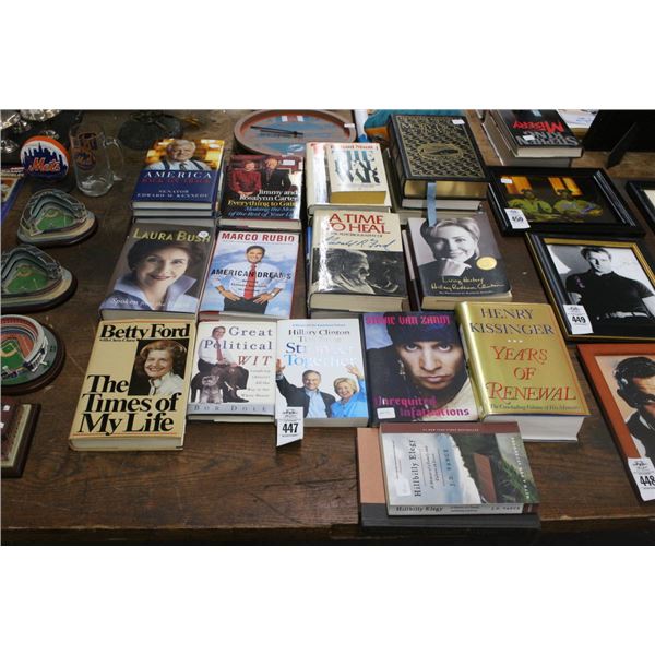 ASST COLLECTOR BOOKS SOME SIGNED MOBY DICK, CARTERS, CLINTONS, BUSHES, OTHERS