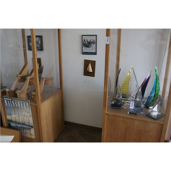 Asst. Glass/Wood Sailboat Model Trophies