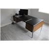 Image 4 : Retro Desk/Credenza, Leather Side Chair, Hat/Coat Rack In Office - Phone Not Included