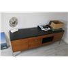 Image 5 : Retro Desk/Credenza, Leather Side Chair, Hat/Coat Rack In Office - Phone Not Included