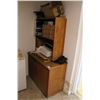 Image 1 : Oak Bookcase, Upright Cabinet, Worktable, Paper Cutter, Shredder, Office Supplies In Room