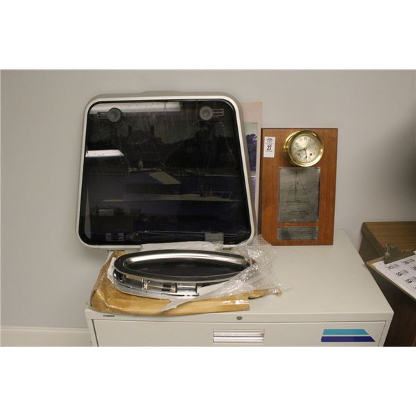 Catalina Brass Porthole Clock, Sailboat Port Hole, Hatch