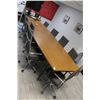 Image 1 : Large Conference Table w/10 Leather Steel Case Chairs, Adjucent Desk, Conference Phone