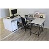 Image 1 : Black/Oak Top Work Tables, White Desk