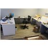 Image 4 : Black/Oak Top Work Tables, White Desk