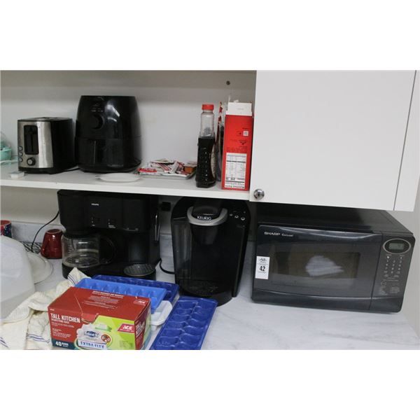 Sharp  M/W  Oven, Keurig Coffee Maker, Toaster, Small Appliances