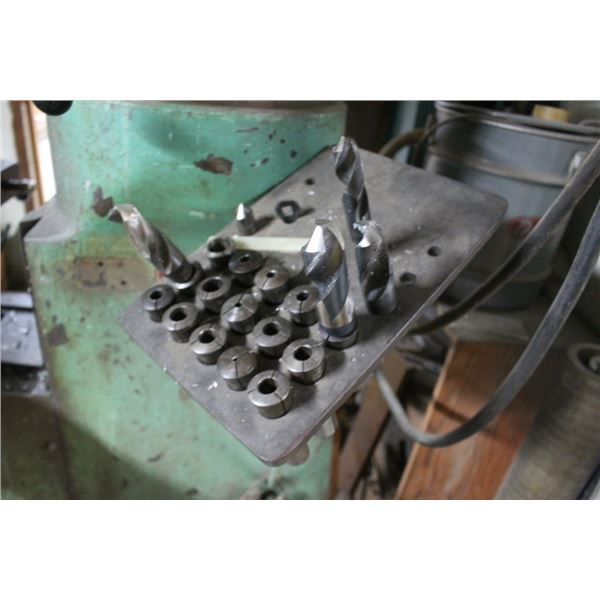 Asst. Drill Bits,  Tools, Bottle Jack, Cabinet, Workbench, Chairs, Hole Saws