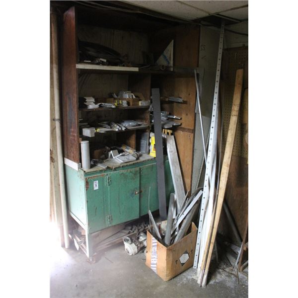 Rolling Cabinet w/Hoist, Asst. Metal Stock