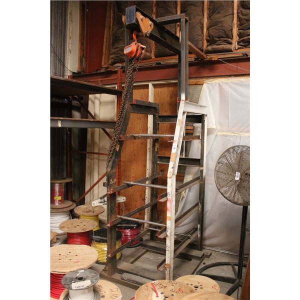 1 Ton Chain Fall, IBeam Storage Rack Rig