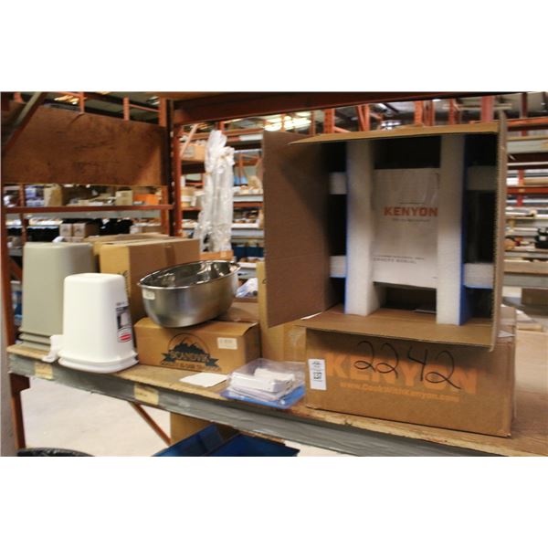 Asst. New Marine Sinks, Waste Cans, Hardware Bins, Lighting - Side of Rack