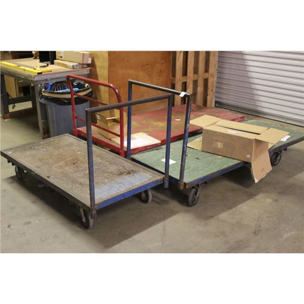 3-Flat Bed Warehouse Carts - 3 X $