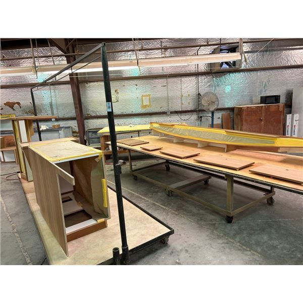 Asst. Rolling Work Tables/Racks In Cabinet Shop - 10