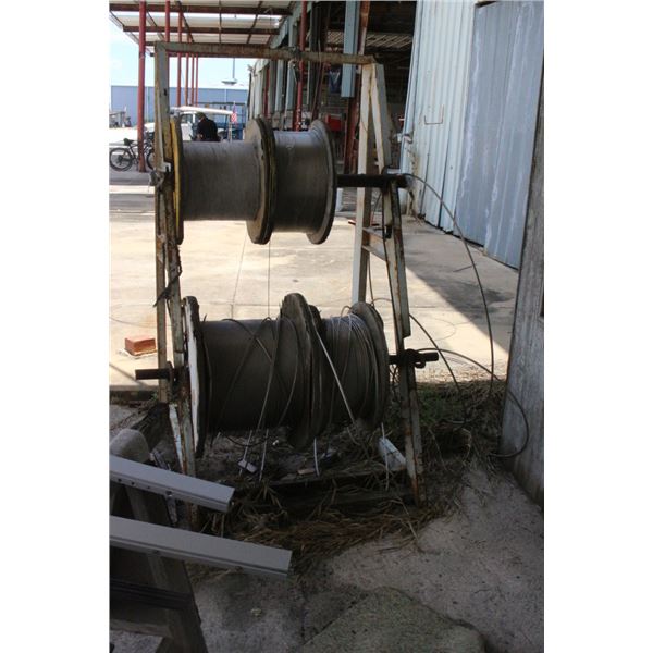 Wire Cable Spools on Rack