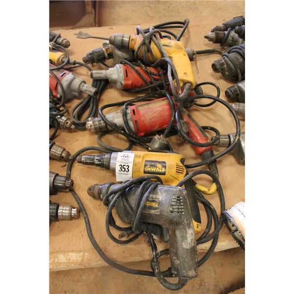 6-Milwaukee/Dewalt Electric Drill - Tested Good - 6 X $