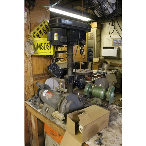 Bench Grinders 2, Drill Press Mounted on Bench