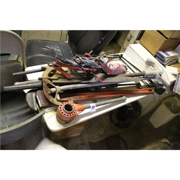 Milwaukee Grinder, Large Pipe Wrench, Pipe Threading/Bending Tools, Flex Boom