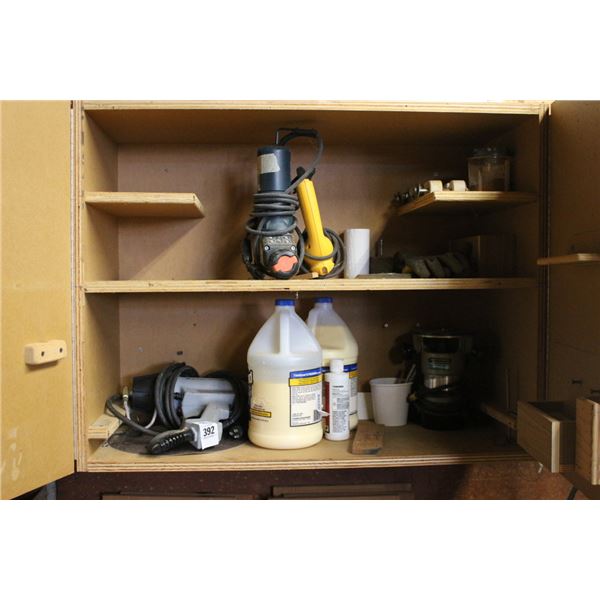 Adhesive Applicator, Electric Jig Saw, Dewalt Drill, Rockwell Router