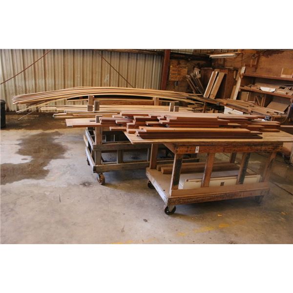 Lot Asst. Wood Stock In Room w/Carts