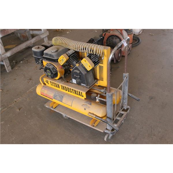 Titan Industrial Gas Twin Cylinder Portable Air Compressor w/Cart