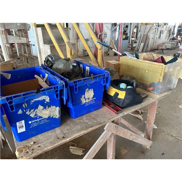 Bins w/Gauges, Tools, Supplies