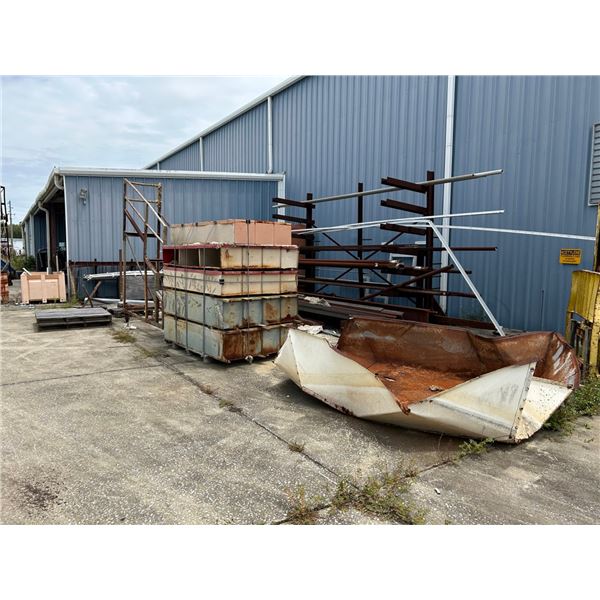 Cantilever Stock Rack w/Steel/SS Stock in Corner, Tug