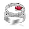 Image 2 : 1.22 Carat Ruby VS Diamond Ring 18K W