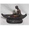Image 2 :  Indian Squaw in Canoe Bronze by Russell