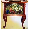 Image 1 : OAKWOOD STAINED GLASS ACCENT TABLE LIGHTED