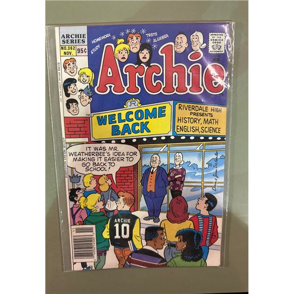 Archie #362 (Nov 1988) Welcome Back Story, Flintstones Ad, Archie Comics