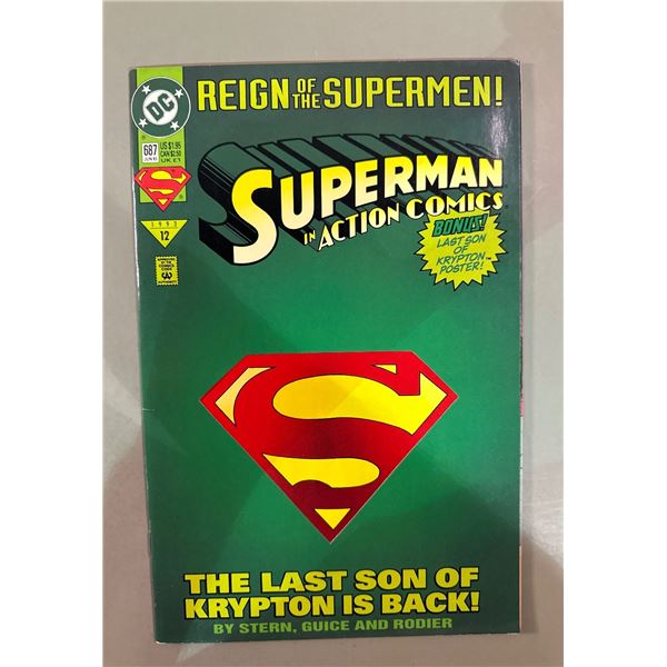 Superman in Action Comics #687 (DC, 1993) Reign of the Supermen! Poster