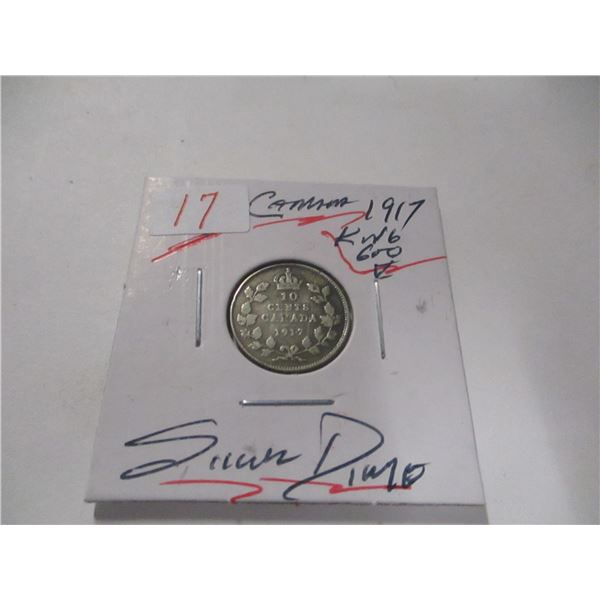 1917 CANADA KING GEORGE V SILVER DIME