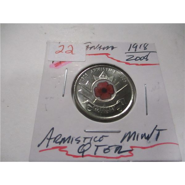 1918 - 2008 ARMISTICE MINT QUARTER