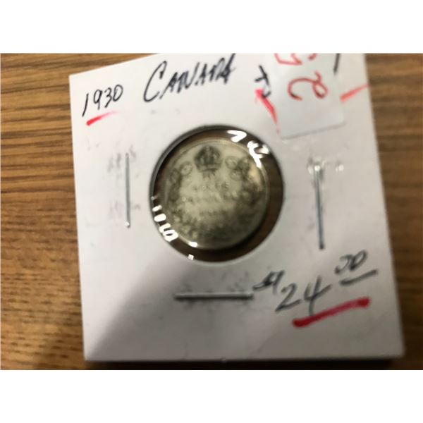 1930 CANADA KING GEORGE V SIVLER DIME